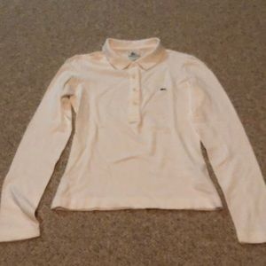 New Lacoste white long sleeve polo size 36 small